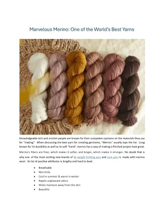 Marvelous Merino: One of the world’s best yarns