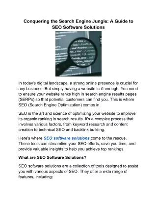 Unleash Organic Growth: Top SEO Software Solutions for Ranking Success