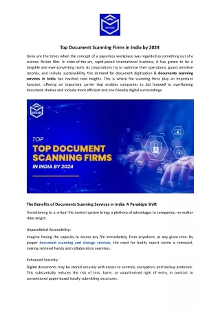 Top Document Scanning Firms in India by 2024