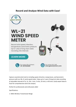 Record and Analyze Wind Data with Ease