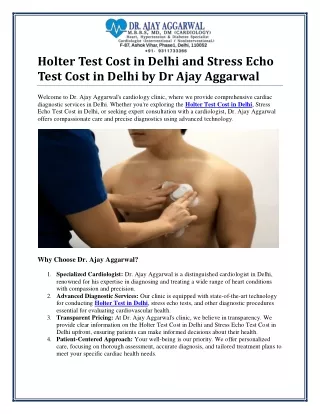 Understanding the Importance and Cost of Holter Tests in Delhi