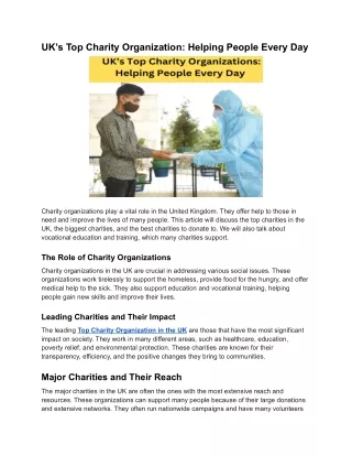 UK’s Top Charity Organizations_ Helping People Every Day