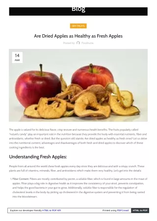 Why Should You Include Dried Apples in Your Diet?