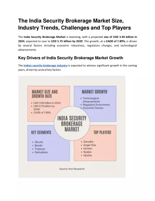 The India Security Brokerage Market Size, Industry Trends, Challenges and Top Players