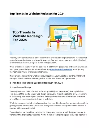 Top Trends in Website Redesign for 2024