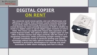 Digital Copier on Rent: Flexible Solutions for Growing Businesses