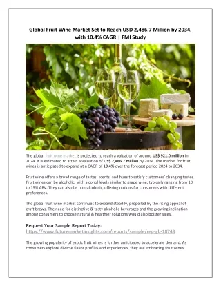 Fruit Wine Market to Reach USD 921 Million by 2024, Climbing to USD 2.5 Million