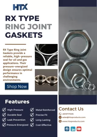 Quality and Durability of RX Type Ring Joint Gaskets from HTX Products LLC