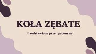 koła zębate