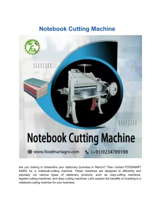 Notebook Cutting Machine