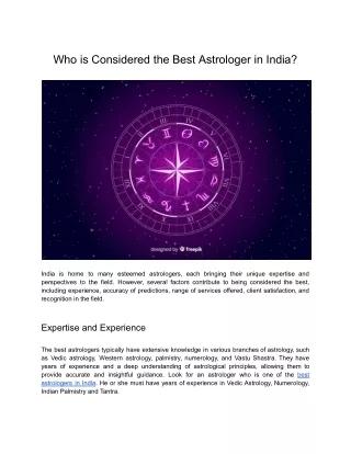 Who is Considered the Best Astrologer in India?