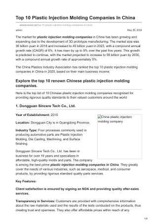 plasticmold.net-Top 10 Plastic Injection Molding Companies In China