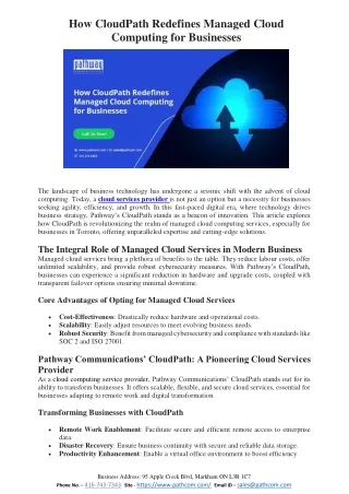 How CloudPath Redefines Managed Cloud Computing for Businesses