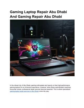 Gaming Laptop Repair Abu Dhabi