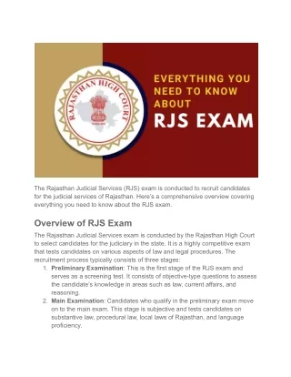 Everything you need to know about RJS Exam