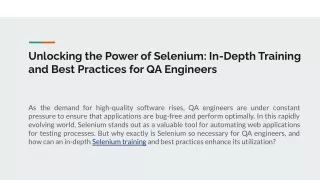 SELENIUM TRAINING