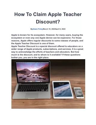 TOP PICKS How To Claim Apple Teacher Discount?