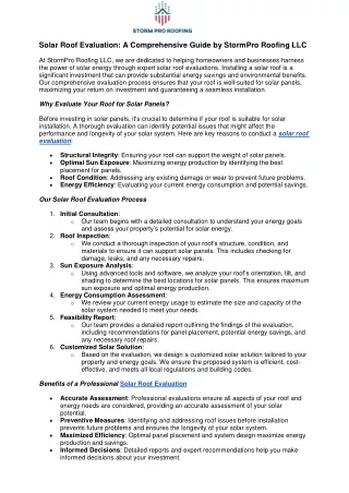solar roof evaluation