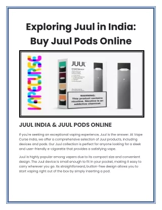 Exploring Juul in India Buy Juul Pods Online