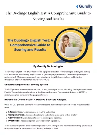 The Duolingo English Test A Comprehensive Guide to Scoring and Results