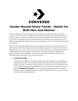 Trendy Gender-Neutral Sneakers for Men and Women