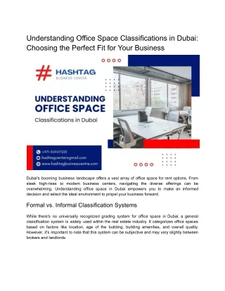 Understanding Office Space Classifications in Dubai_ Choosing the Perfect Fit for Your Business