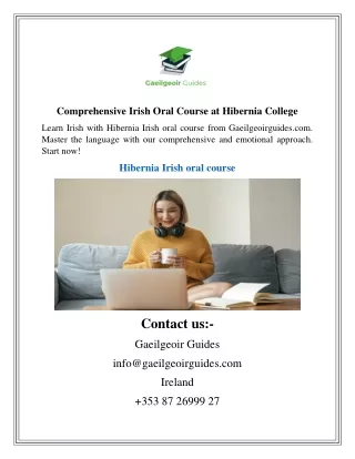 Comprehensive Irish Oral Course at Hibernia College01