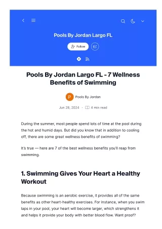 Pools By Jordan Largo FL 7 Wellness Benefits of Swimming