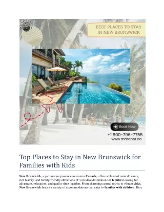 Top Places to Stay in New Brunswick for Families with Kids
