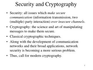 Security and Cryptography