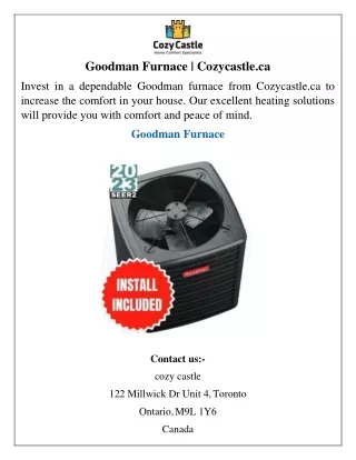 Goodman Furnace  Cozycastle.ca