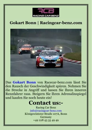 Gokart Bonn  Racingcar-benz.com