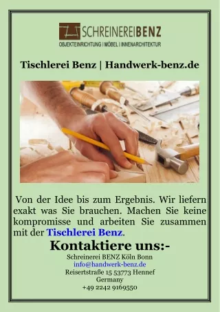 Tischlerei Benz  Handwerk-benz.de