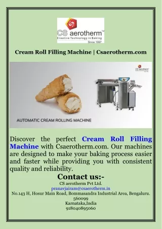 Cream Roll Filling Machine  Csaerotherm.com