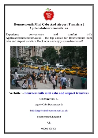 Bournemouth Mini Cabs And Airport Transfers   Applecabsbournemouth..uk