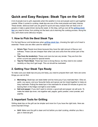 Quick and Easy Recipes_ Steak Tips on the Grill - Google Docs