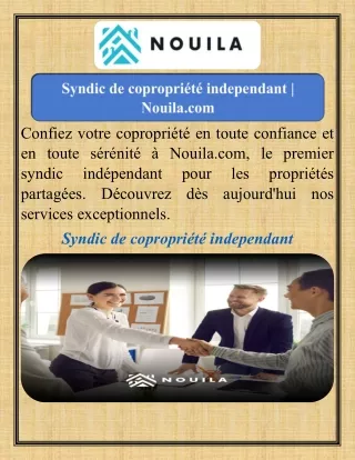 Syndic de copropriété independant  Nouila.com