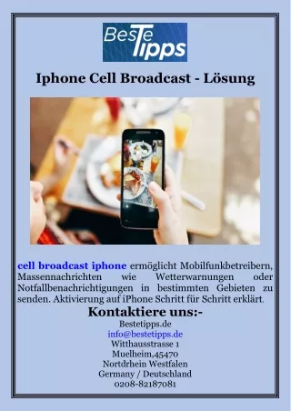 Iphone Cell Broadcast - Lösung