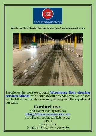 Warehouse Floor Cleaning Services Atlanta  360floorcleaningservice.com