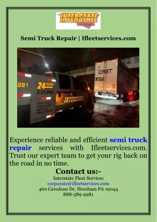 Semi Truck Repair  Ifleetservices.com