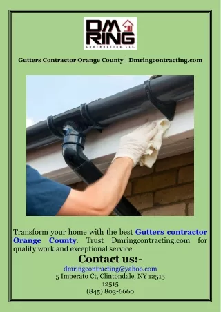 Gutters Contractor Orange County  Dmringcontracting.com