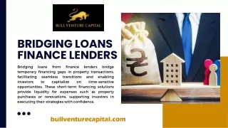 Bridging Loans Finance Lenders