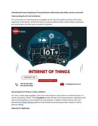 Exploring IoT-Based Solutions in Dubai, Abu Dhabi, and Across the UAE