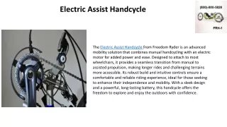 Electric Assist Handcycle