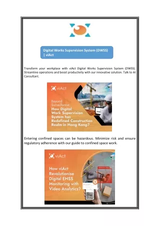 Digital Works Supervision System (DWSS) | viAct