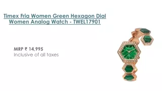 Timex Fria Women Green Hexagon Dial Women Analog