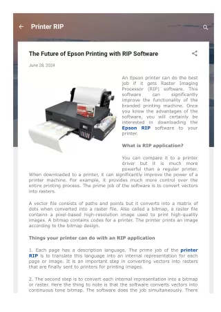 The Future of Epson Printing with RIP Software