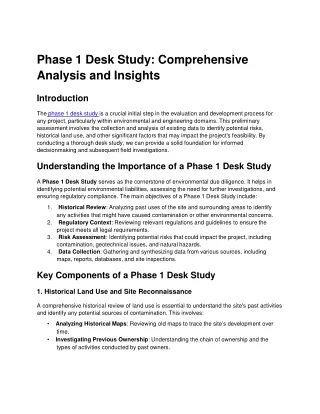 A Site Assessment is a systematic evaluation