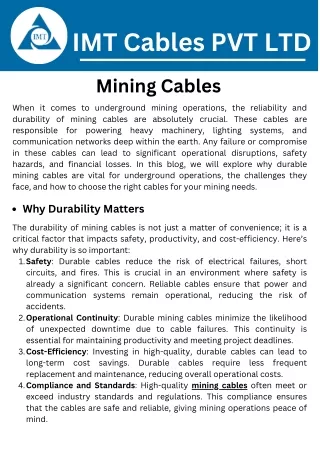 IMT Mining Cables