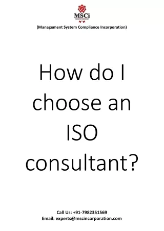 How do I choose an ISO consultant